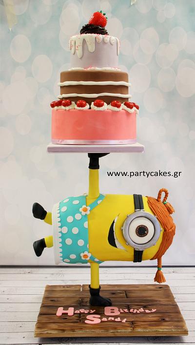 Breakdancing Minion Dressed Like a Girl - Cake by Cakes By Samantha (Greece)