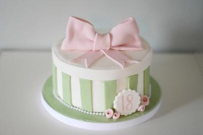 Stripes and bows! - Cake by Tillys cakes