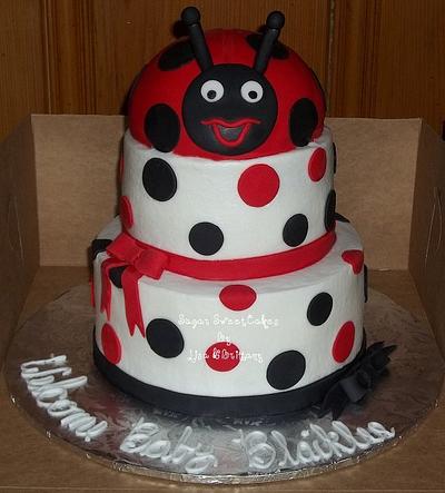 Black, White, & Red Lady Bug - Cake by Sugar Sweet Cakes