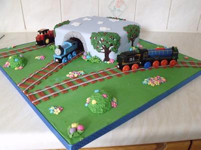 thomas train cake  - Cake by zoe