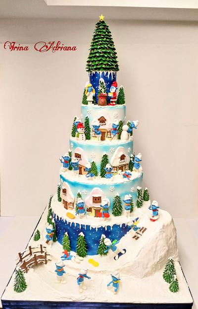 Smurfs' Winter Tale - Cake by Irina-Adriana