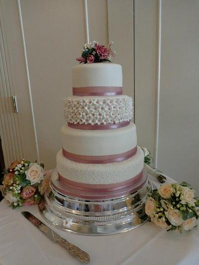 Pink and White Blossom Cake - Cake by Nadine Wilson