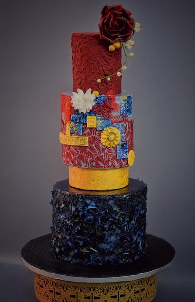  Red blue and bold cake. - Cake by divya saraf