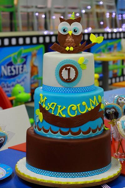 Owl birthday cake - Cake by laskova