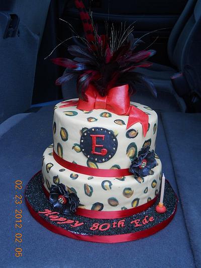 80th  leopard cake - Cake by emmalousmom