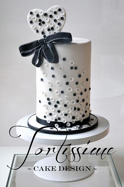 Sequins cake with matching sequinned love heart topper - Cake by Tortissime Cake Design