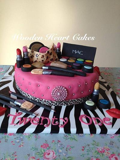 Girly Make Up Cake - Cake by Wooden Heart Cakes