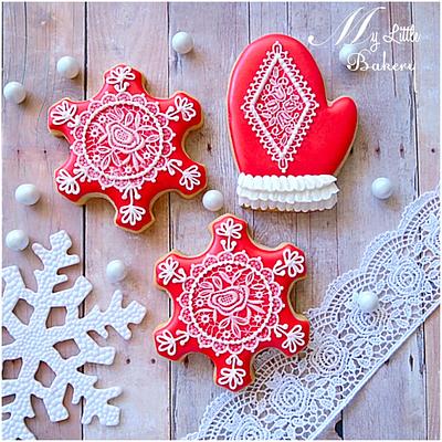 Lace Christmas cookies - Cake by Nadia "My Little Bakery"