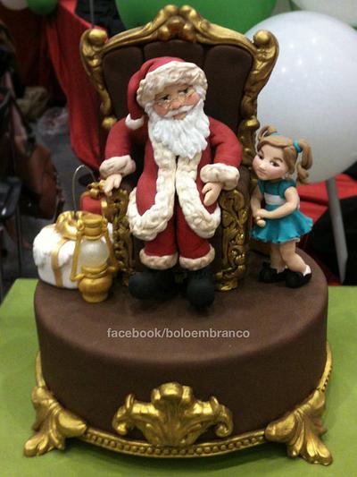 Santa and the girl - Cake by Bolo em Branco [by Margarida Duarte]