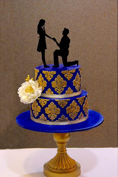 Royal Blue and gold  - Cake by Signature Cake By Shweta
