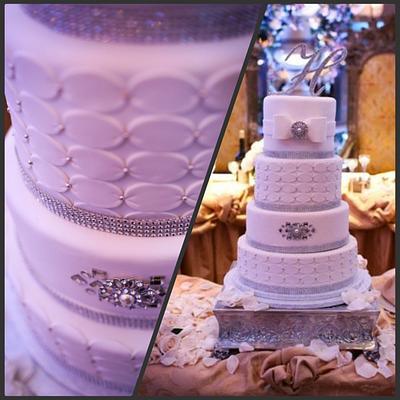 Geometric Bling Wedding - Cake by Slice of Sweet Art