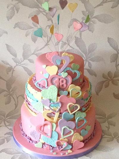 Hearts cake - Cake by Claire's Cakes and Bakes