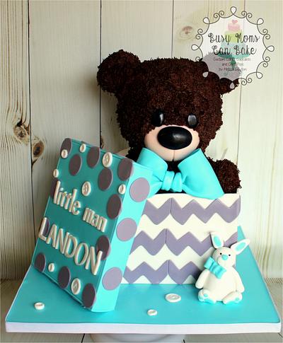 Teddy Bear in a box cake - Cake by busymomscanbake