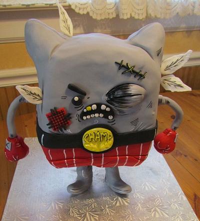 pillow fighting guy - Cake by Jean A. Schapowal