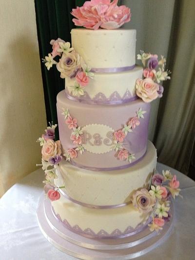 5 tier wedding cake - cake of firsts!! - Cake by Jackie - The Cupcake Princess