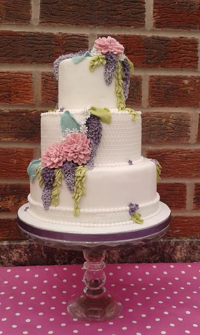 Pastel floral Wedding cake - Cake by Karen's Kakery