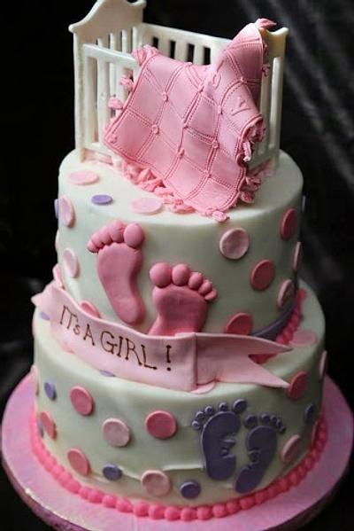 Girl's Shower Cake - Cake by Creative Cakes By Deborah Feltham