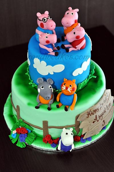 Peppa's family and friends... - Cake by Serendib Cakes