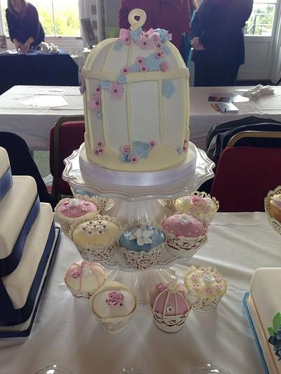 Birdcage cake and cupcakes - Cake by Rebecca Letchford
