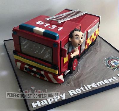 Eddie - Retirement Fire Engine Cake - Cake by Niamh Geraghty, Perfectionist Confectionist