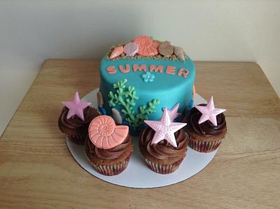 Summer cake + cupcakes - Cake by Sweet Shop Cakes