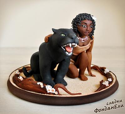 Girl and Pantera - topper  - Cake by FondanEli