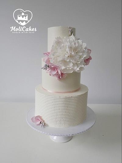Cream wedding cake I. - Cake by MOLI Cakes