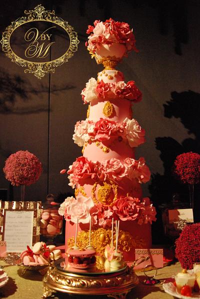 Rose&Gold Wedding Cake - Cake by Art Cakes Prague