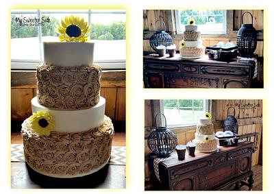 Rustic Wedding Cake - Cake by Pam from My Sweeter Side