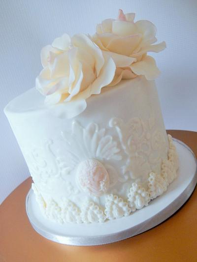 White Rose Cake - Cake by Rebekah Naomi Cake Design