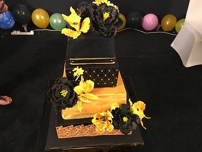Gold and black theme cake  - Cake by Samyukta
