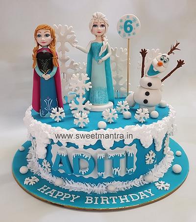 Frozen theme fondant cake - Cake by Sweet Mantra Homemade Customized Cakes Pune