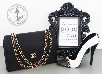 Chanel purse and high heel shoe - Cake by Donja Baarda