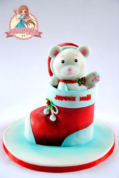The Bear On The Christmas Boot - Cake by SweetLin