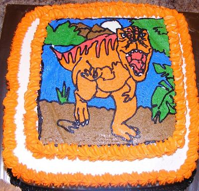 Dinosaur Buttercream Transfer - Cake by Rita's Cakes