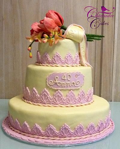 40th birthday - Cake by Chickadee Cakes - Sara