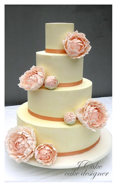 peony wedding - Cake by JCake cake designer