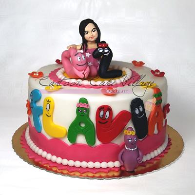 Barbapapa's family and Flavia on the top - Cake by Eliana Cardone - Cartoon Cake Village