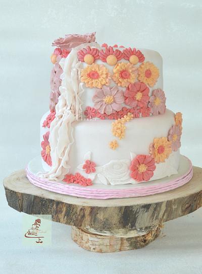flower power cake - Cake by Judith-JEtaarten