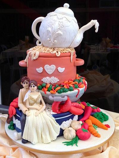 Wedding of Chefs! - Cake by Pia Angela Dalisay Tecson