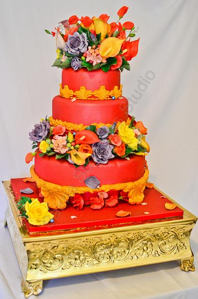 Red Wedding Cake - Cake by SAIMA HEBEL