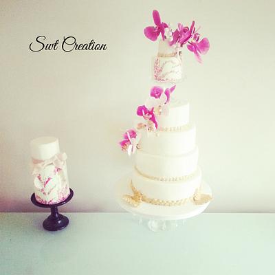 Orchid wedding cake - Cake by Swt Creation