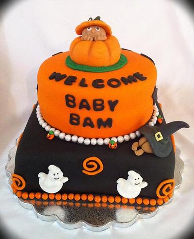 halloween baby shower cake! - Cake by Megan Cazarez