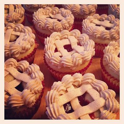 Pi Day Cherry Pie Cupcakes - Cake by Becky Pendergraft