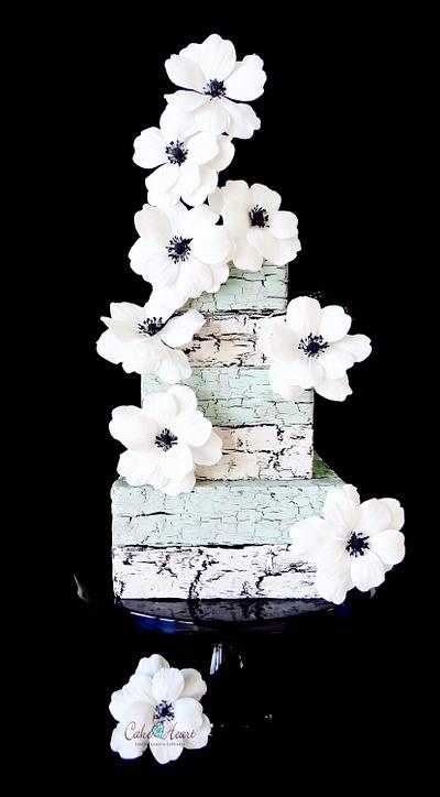 Vespa Green and Anemones - Cake by Cake Heart