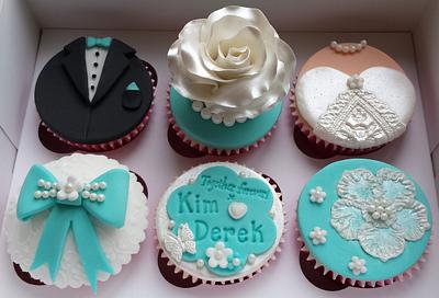 Wedding Cupcakes "White & Teal" Themed - Cake by Elaine's Cheerful Colourful Cupcakes