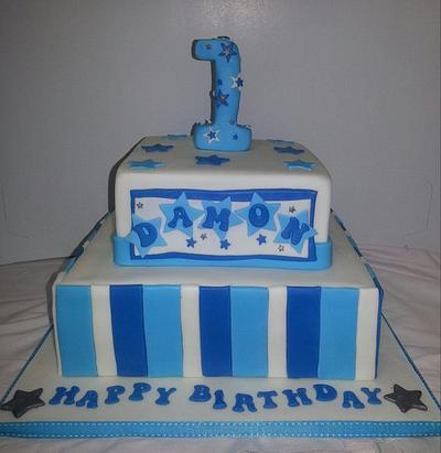 blue 1st birthday - Cake by jodie baker