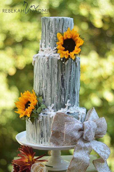 Rustic "buttercream bark effect" wedding cake - Cake by Rebekah Naomi Cake Design