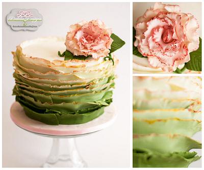 Vintage Green Ruffles - Cake by Delicia Designs
