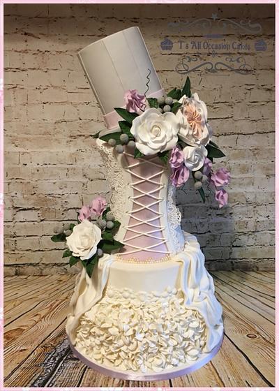 Wedding dress inspired wedding cake - Cake by Teraza @ T's all occasion cakes